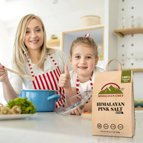 Himalayan Chef Pink Salt Fine - 5 lbs Bag | Pack of 3